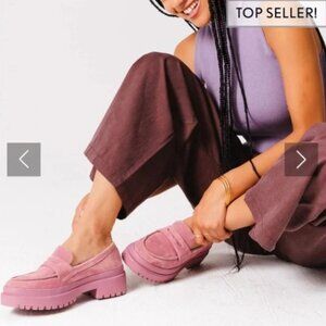 Portland Leather Patina | Zoe Chunky Loafers | Foxglove Pink Purple Suede 5.5